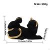 Cat Sculpture Animal Statue Collectible Decorative Figurine Desktop Ornament for Cabinet Bedroom