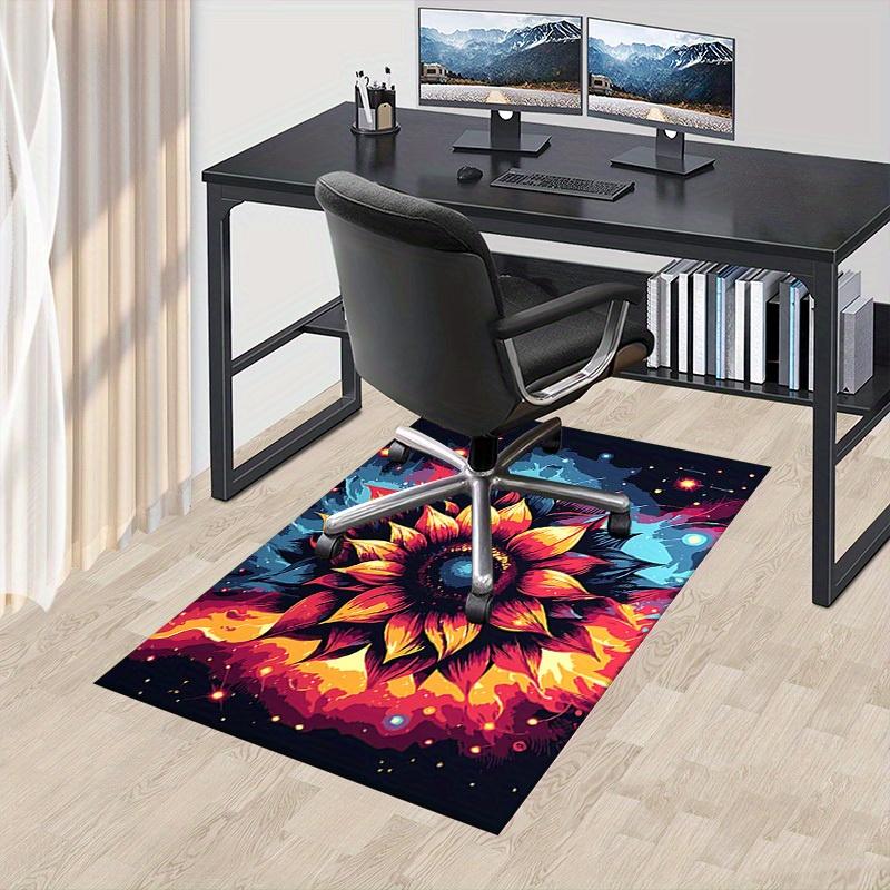 1pc Galactic Sunflower Themed Rug for Home Decor, Non-slip Office Carpet, Chair Mat, Outdoor Mat, Christmas and Halloween Gifts-0731001
