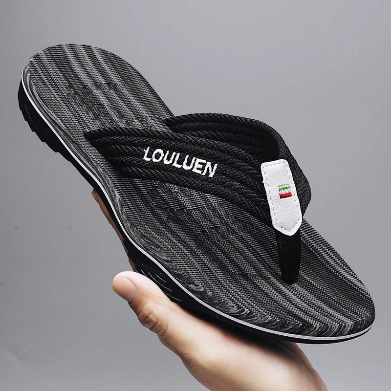 Fashion Summer Slippers Men Flip Flops Beach Sandals Non-slip Casual Flat Shoes 2024 Slippers Indoor House Shoes For Men Outdoor Slides