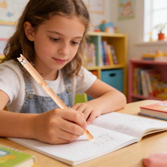 Cartoon Erasable Pen Set 8 Colors Smooth Writing Gel Pens Cute Animal Designs 0.7mm Ink Erasable Gel Pens for Reusable Notes Holiday Cards