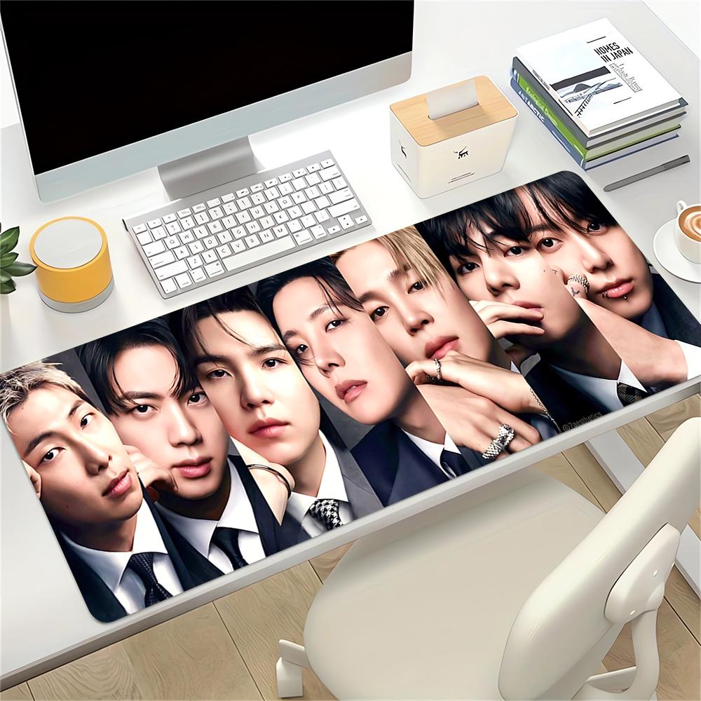 Kpop Stars Formal Attire Large Gaming Mouse Pad Nonslip Rubber Base Waterproof Desk Mat For Office Pc Laptop
