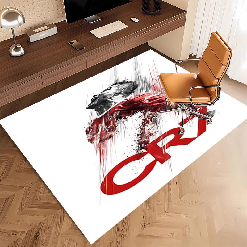 1pc Cristiano Ronaldo Print Area Rug - Soft, Washable Non-Slip Indoor Mat, Living Room, Home Office Decorative Rug,Office Decorative