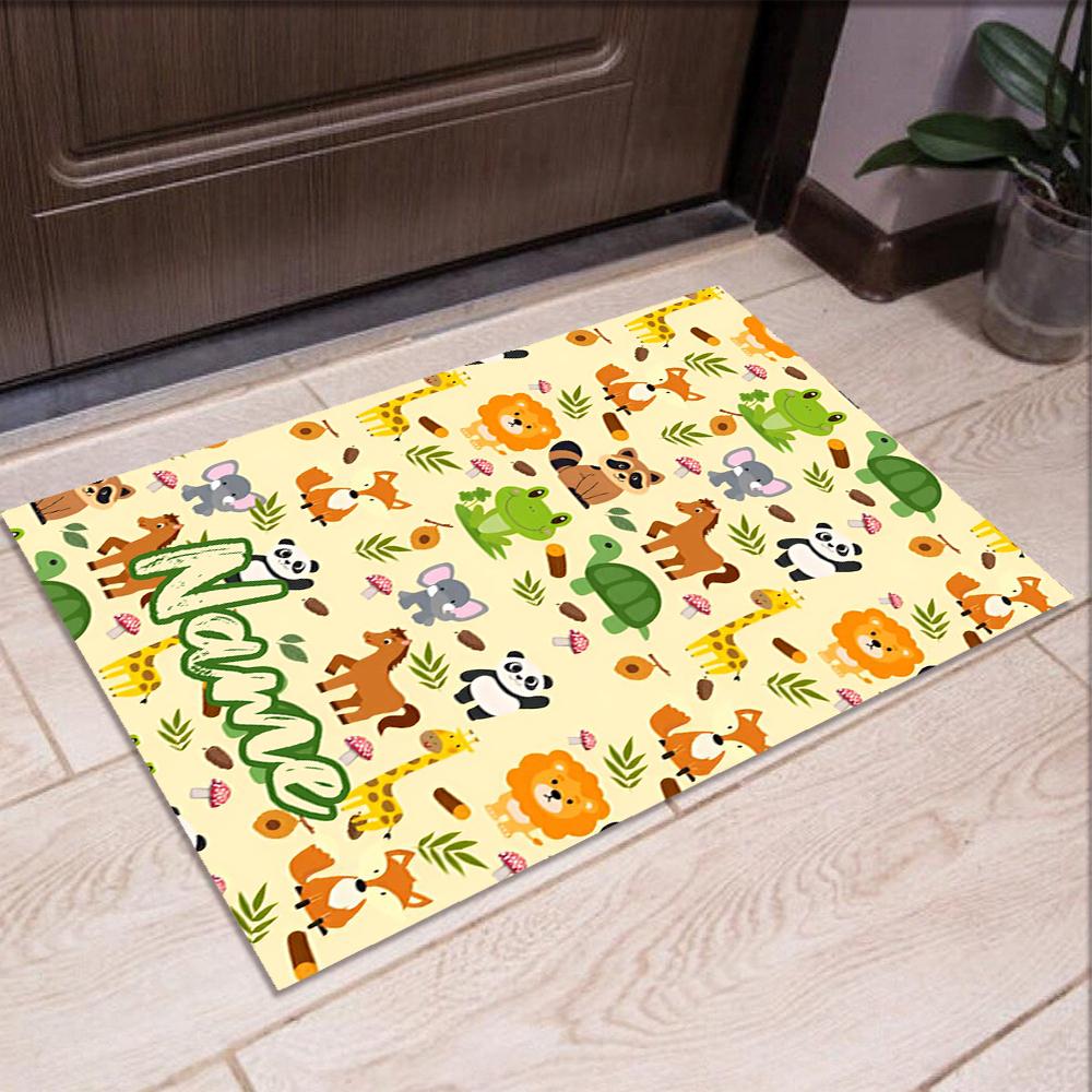 Custom Name Animals Printed Carpet,Rug for Office Chair Living Room Bedroom Kitchen Room Decor Gifts.