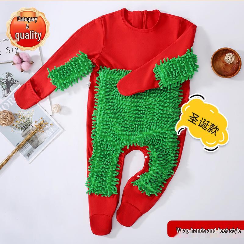 

Універсальний костюм-повзунок для немовлят Герой-швабра : Плюшевий комбінезон із захистом від плям для осені та зими для прибирання підлоги 100 cm