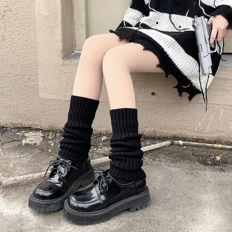 Girl Leg Warmers Women Medium Length Wool Knitted Foot Cover Arm Warmer Autumn Winter Crochet Heap Socks Boot Cuffs Stockings