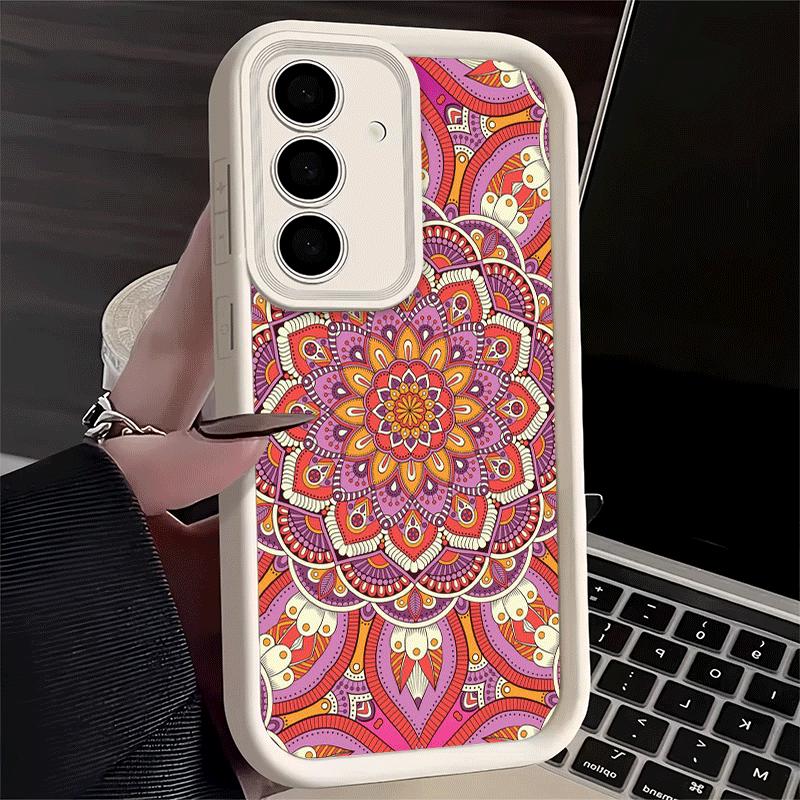 Phone Case for Samsung Galaxy S26 S25 Ultra S24 FE Mandala Style Pattern Shell S23 Plus S22 + S21 S20 5G Soft Silicone Funda