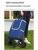 Folding Stair Climbing Shopping Cart: Portable Luggage Trailer & Small Hand Truck for Elderly and Grocery Use