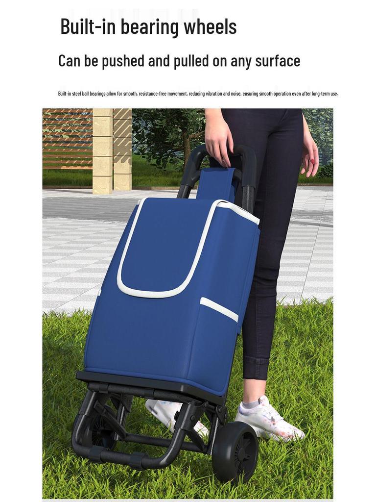 Folding Stair Climbing Shopping Cart: Portable Luggage Trailer & Small Hand Truck for Elderly and Grocery Use