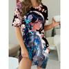 Women's Cute Cat Print Short Sleeve Nightgown