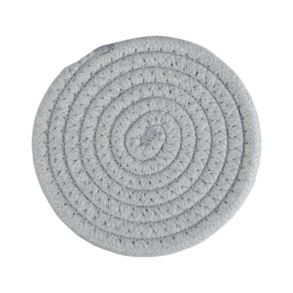 Round Cotton Rope Trivet - Heat Placemat for  Casserole Dishes, Thick Knitted Table Protector