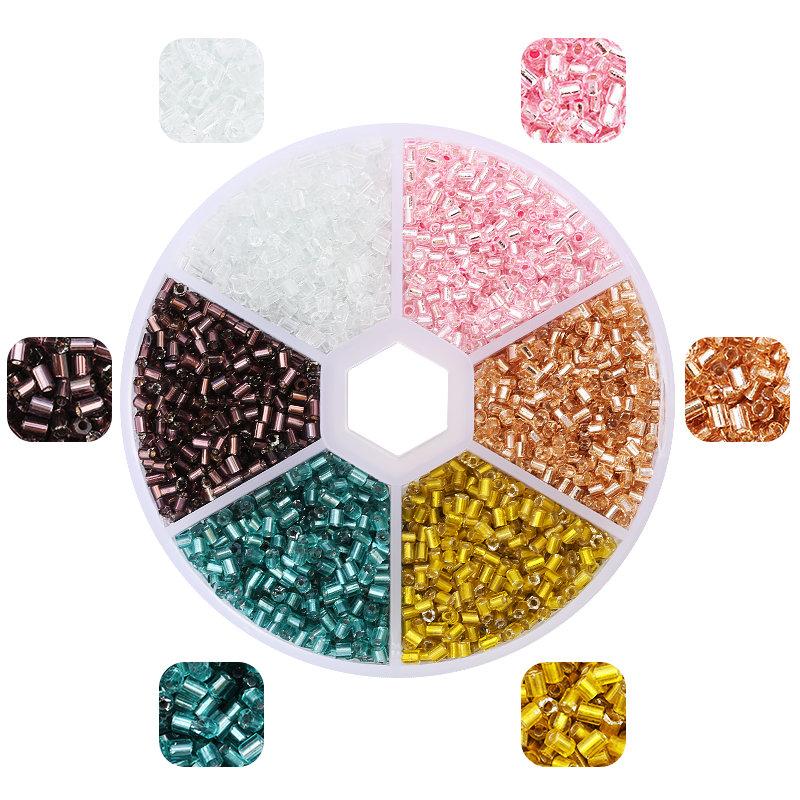2mm Hexagon Shape Glass Tube beads Set Seed Beads Kits Charm Czech beads Bracelet Necklace DIY Jewelry Making Accessories