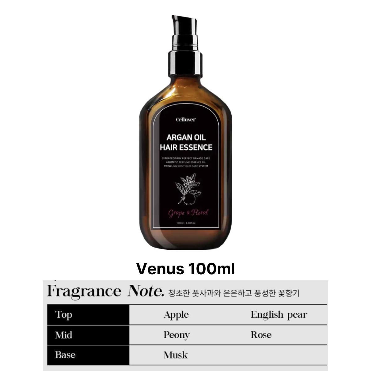 Celluver Парфюмированная эссенция для волос с аргановым маслом 100 мл Питательная сыворотка Venus 100ml