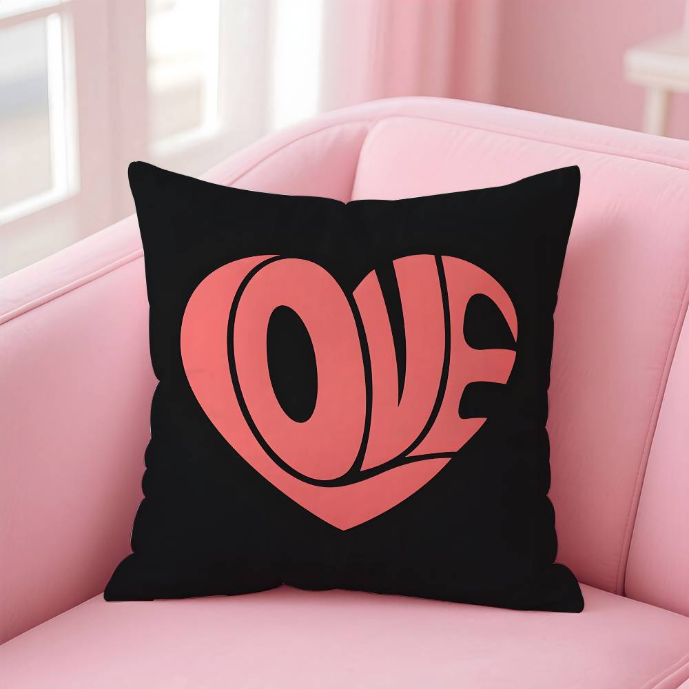 Home Decor Love-Themed Heart-Shaped Digital Print Pillowcases Pattern Cushion Cover Suitable For Sofa Bedroom Car Pillow Cover