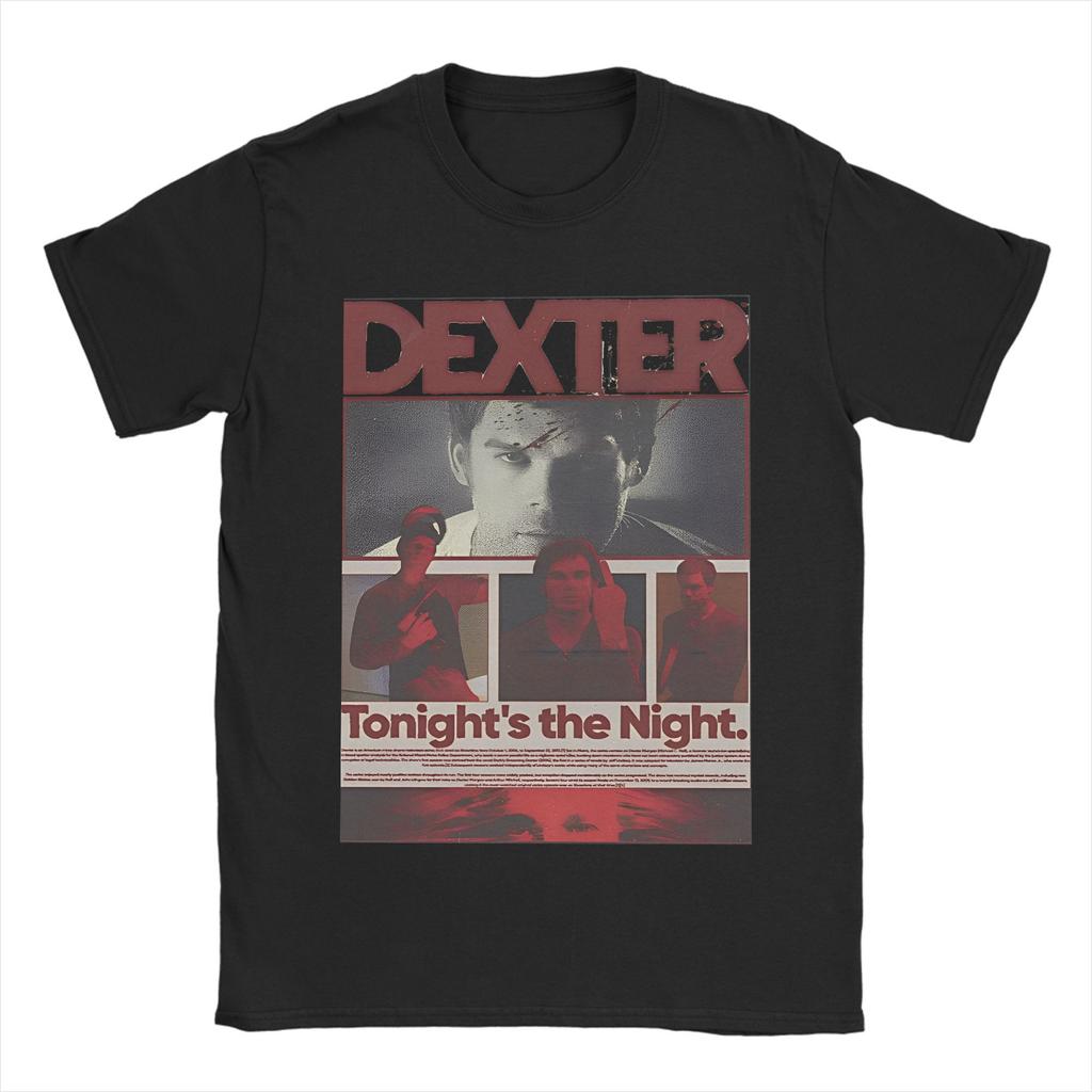 Camiseta de Algodón de la Película de Dexter Morgan para Adulto Verano Drama de TV Criminal Camisetas Retro Cuello Redondo Camiseta Harajuku Ropa Oversize