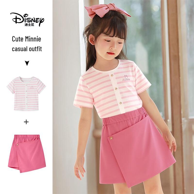 Disney Girls  Striped T-shirt & Shorts Set 120