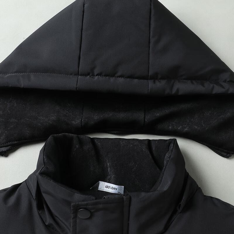 Dibenze Men's Plus Size Mid-Length Detachable Hood Padded Vest