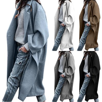 Women's Casual  And Winter Wool Casual Solid Color Plus Size Coat Woolen Coat
