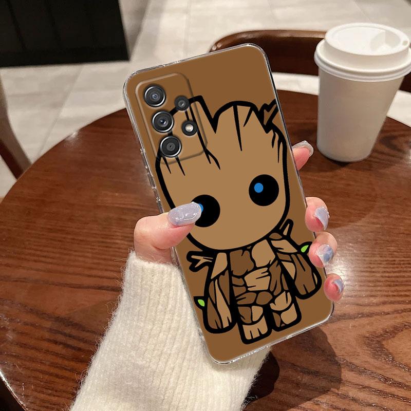 Cartoon Marvel Groot Ironman Clear Case For Samsung Galaxy A57 A37 A56 5G A36 Case A55 A54 A35 A26 A07 A17 A16 A06 A36 A15 Cover