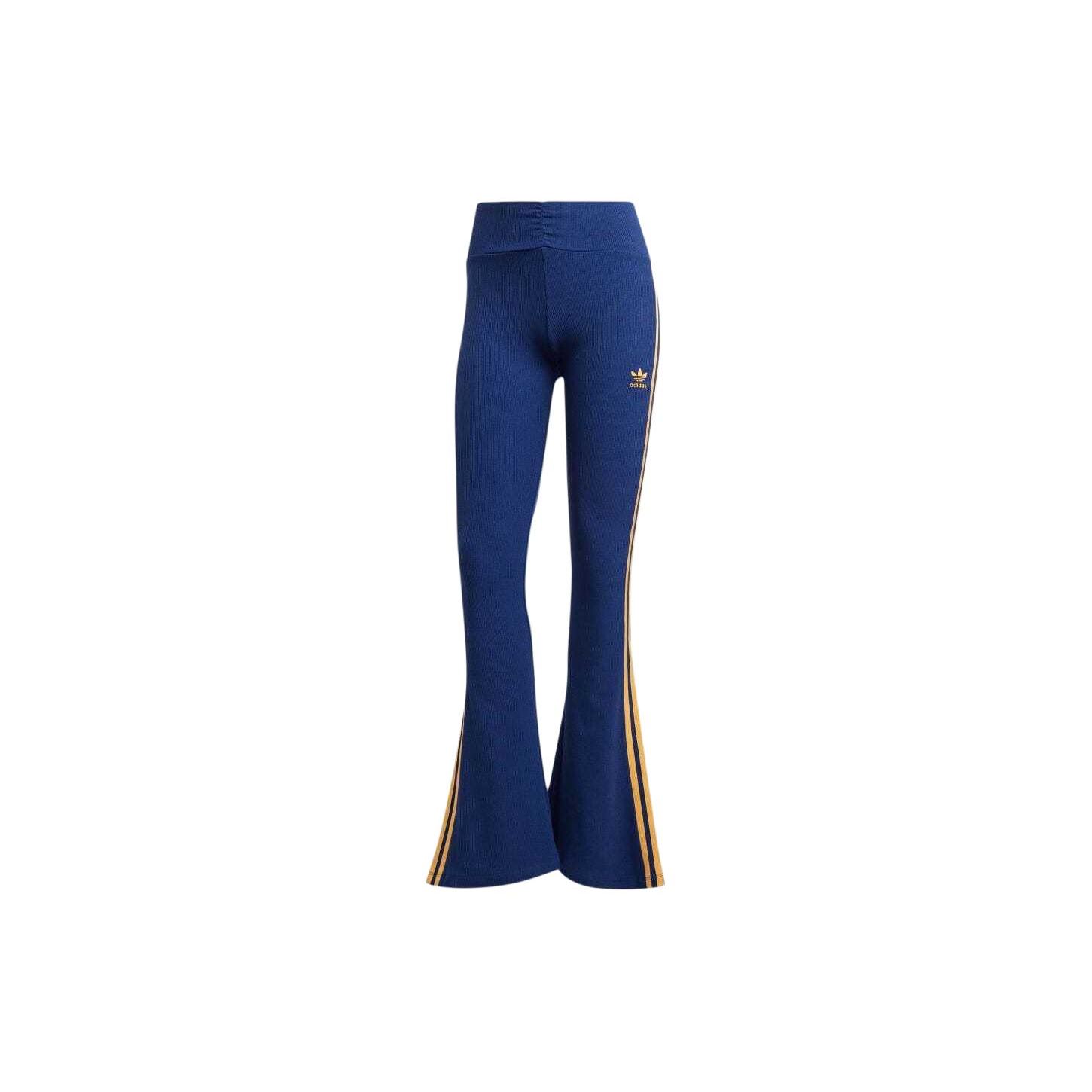 Adidas Originals Women s Side Stripe Slim Flare Casual Pants Navy JG8045 2XS