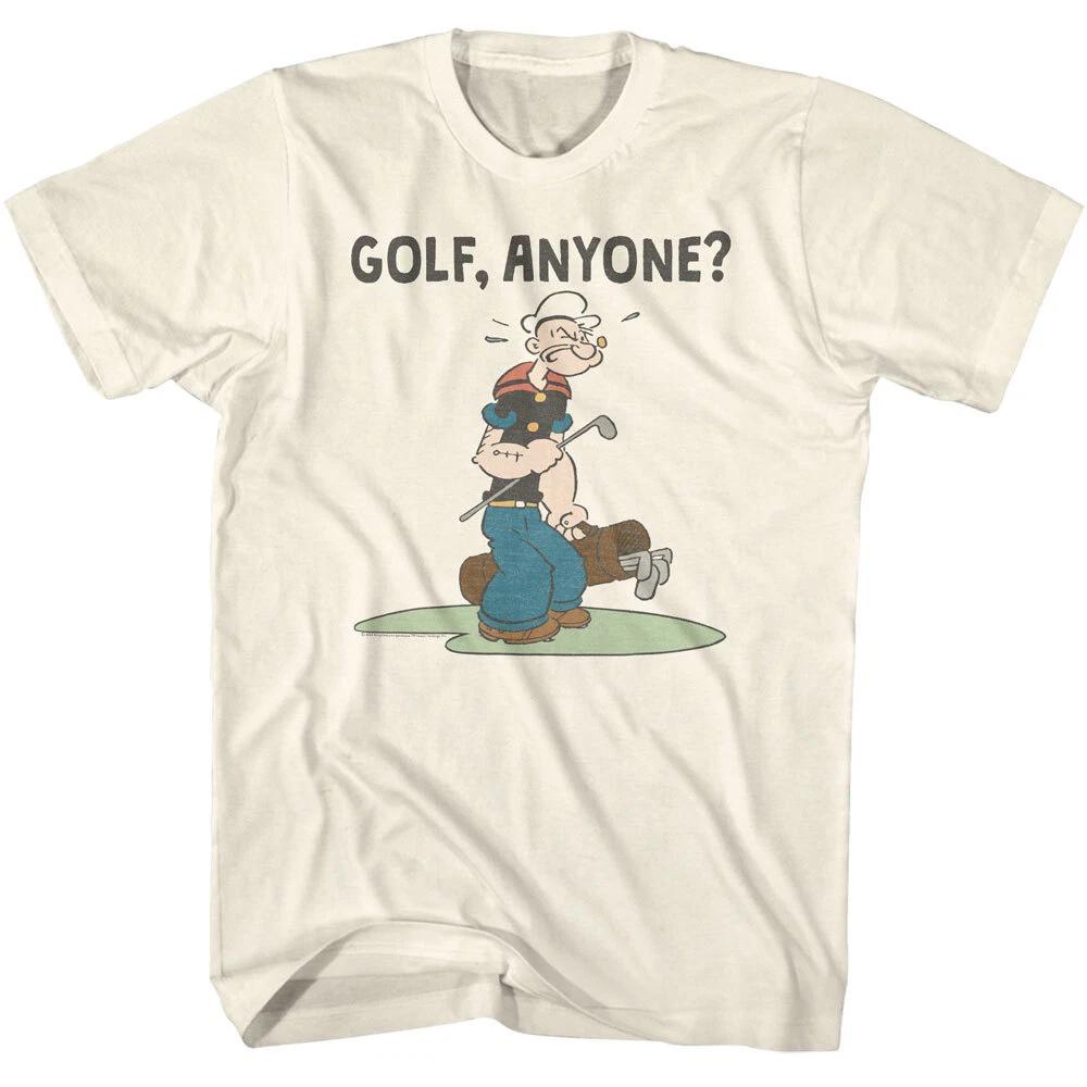 Popeye The Sailor Man Cartoon Popeye Holding Golf Bag Golf Anyone Men s T Shirt M