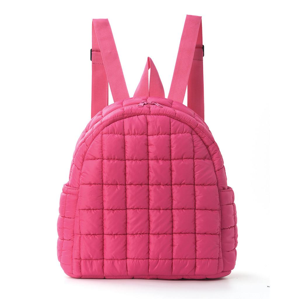 

Fashion Plaid Travel Backpack With Polyester Fabric For Casual Daily Use рожевий червоний колір