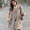 Fur Integrated Imitation Fur Coat Women's Medium and Long Loose Fashion Double-breasted Plush Thick Coat