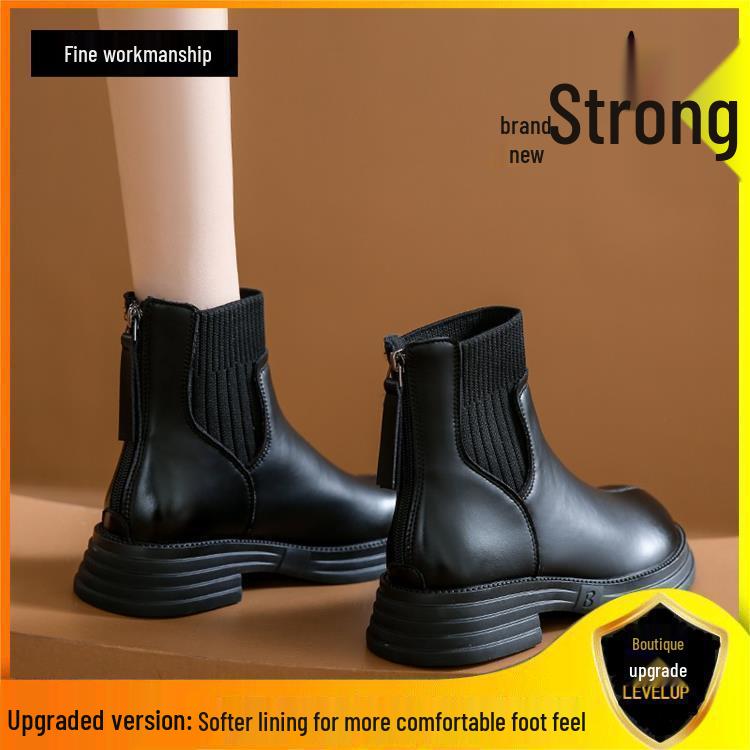 

Женские ботинки мартин на толстой подошве, модные эластичные ботильоны для весны, осени и зимы. 35