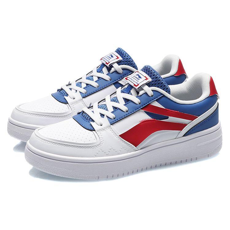 Li-Ning Non-Slip Wear-Resistant Balance Low-Top Skate Shoes Kids sneaker White Blue YKCQ288-5