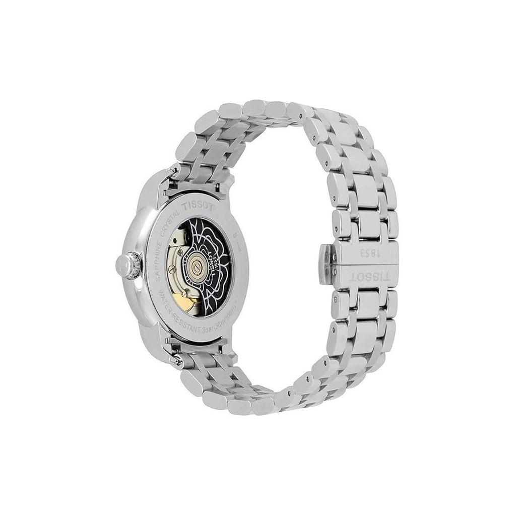 Tissot Dámské hodinky Heart Collection s mechanickým strojkem, 35 mm, bílý ciferník, nerezová ocel, řemínek z nerezové oceli T050.207.11.117.05