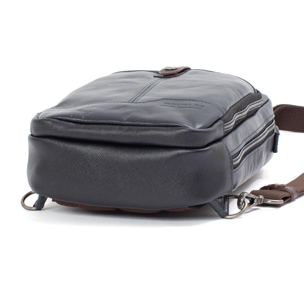 Doubles Men's Leather Body Bag, A5 Size Storage, BKS-7041 (Navy)