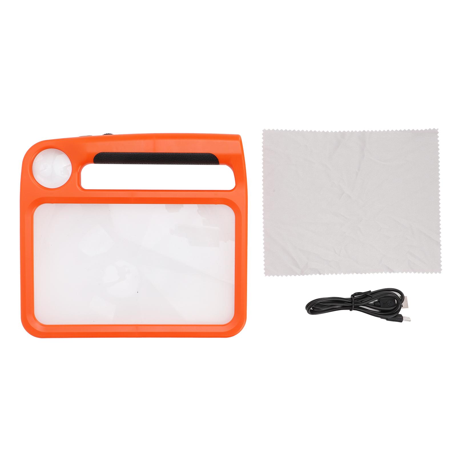 

5X 10X Handheld Magnifier 48 LED Lights 3 Dimmable Light Modes Rectangular Magnifier for Reading