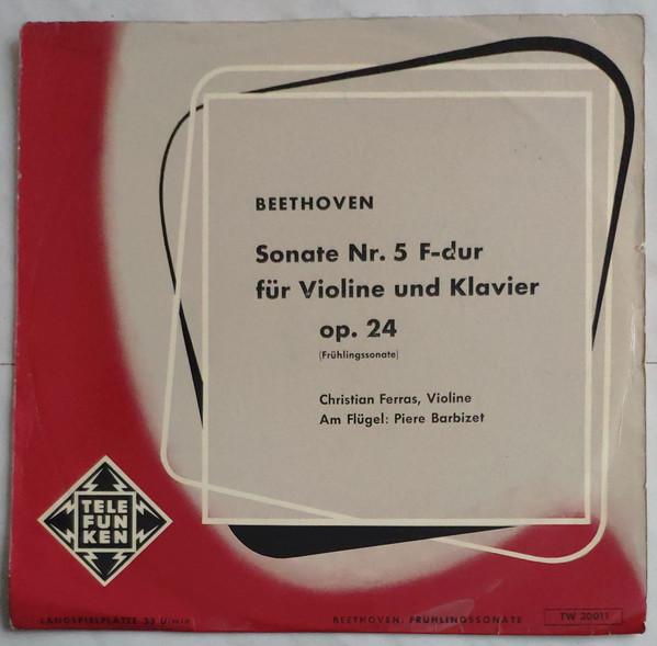 

10inch Record CHRISTIAN FERRAS PIERRE BARBIZET Beethoven Sonate Nr5 Fdur fur Viol TW30011 TELEFUNKEN 1953 Germany Classical Used