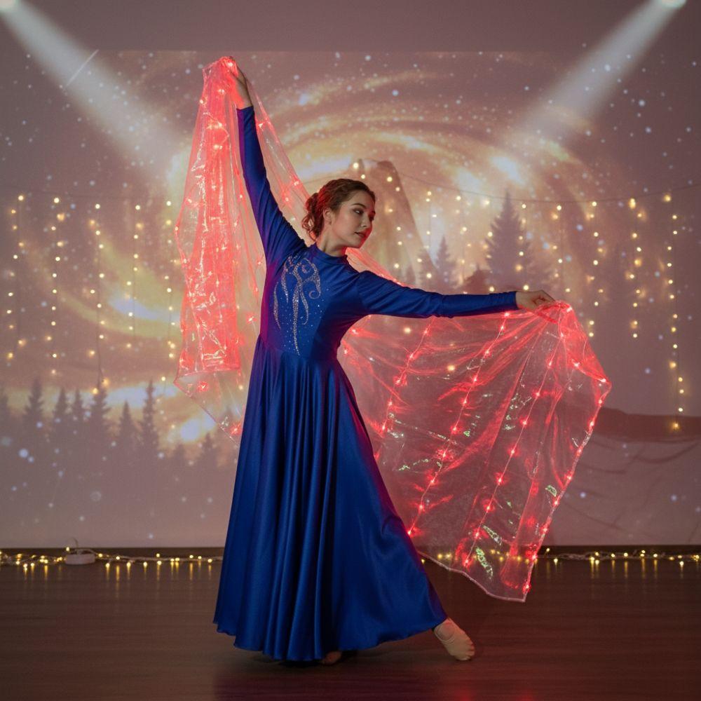 Solid Color LED Luminous Scarf Dance Performance Performance Props New Stage Props Dance Festival