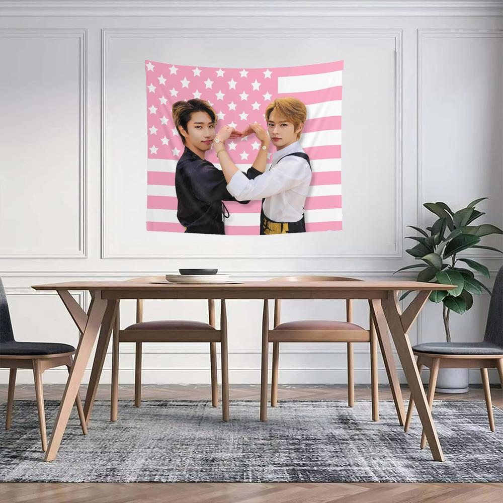 Skz Minsung Amerikanische Flagge Banner Konzert Hintergrundtuch Wandteppich Idol Möbel Schlafzimmer Raumdekoration Konzert Party