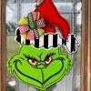 Christmas Welcome Door Sign Green Film Character Wooden Wreath for Front Door Wall Porch Indoor Outdoor Decor