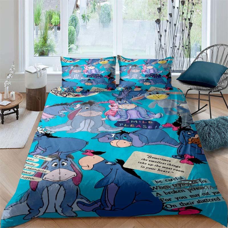 

(Eeyore) Bedding Set, 3D Printed Cartoon Pattern Duvet Cover, Soft and Comfortable, King Size, Suitable as a Gift for Boys and 240X220cm