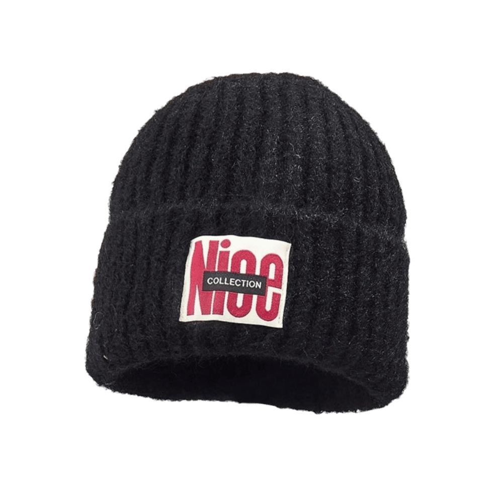 Letter Embroidery Knitted Woolen Hat Thickened Ear Protection Hat Fashion Skullies Cap Winter