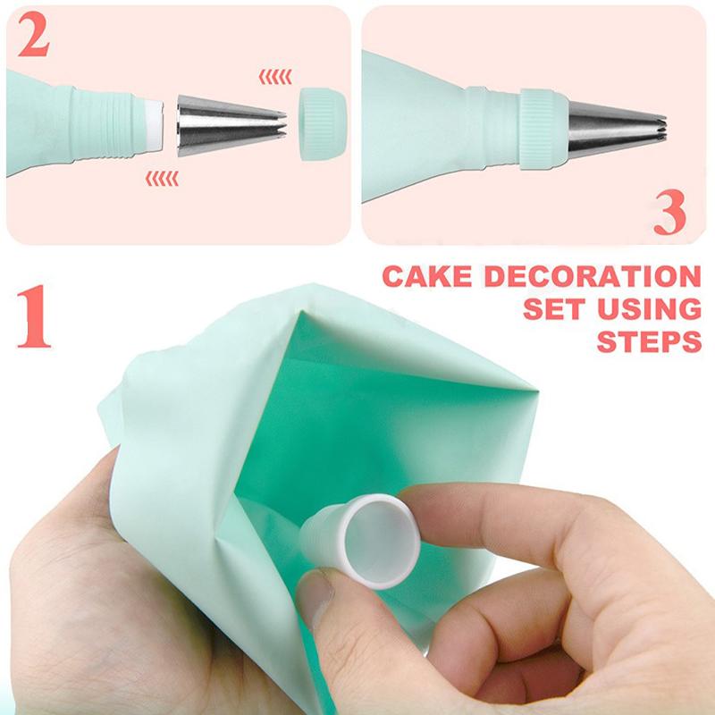 Stainless Steel Kitchen Baking Cake Decorating Tool Silicone Piping Nozzles