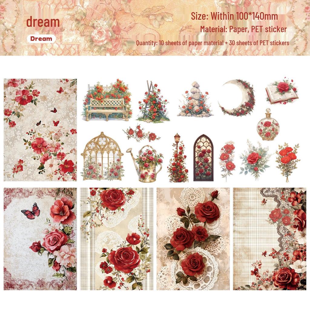 Mengze Series Retro Story DIY Journal Collage Pack - 6 Styles