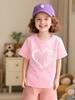 Girls White Heart Butterfly Print Short Sleeve T Shirt Cute Romantic Graphic Toddler Kids Casual Summer Tee Top