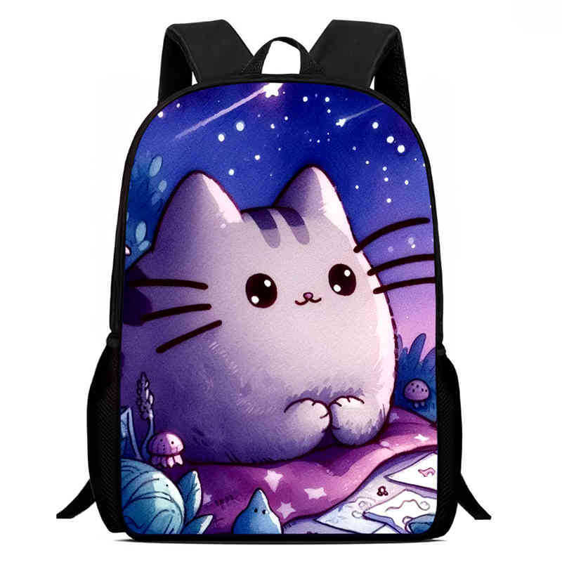 

Дитячий рюкзак з принтом Pusheen, великої місткості, для вулиці, шкільний рюкзак для студентів 13