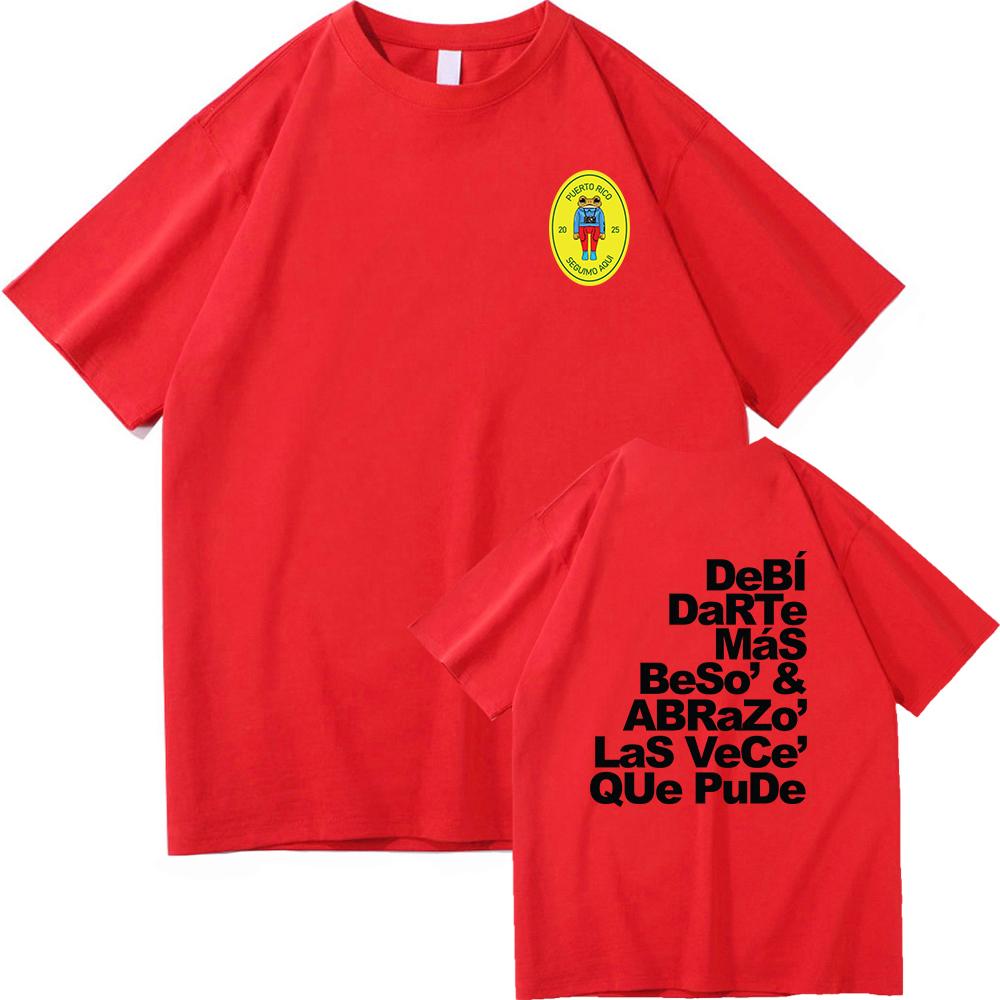 

Men s summer new 100 Pure cotton T-shirt DTMF Debi Tirar Mas Fotos Short Sleeve BAD BUNNY album Men s and women s clothing S