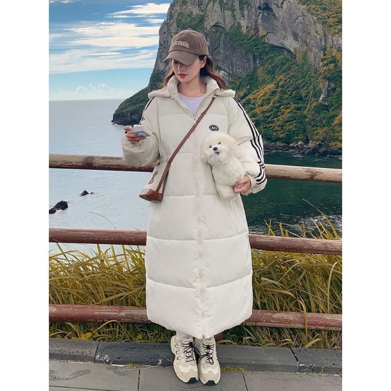 

Down cotton-padded clothes women s cotton-padded clothes winter new loose over the knee long thickened cotton-padded jacket tide XXL белый