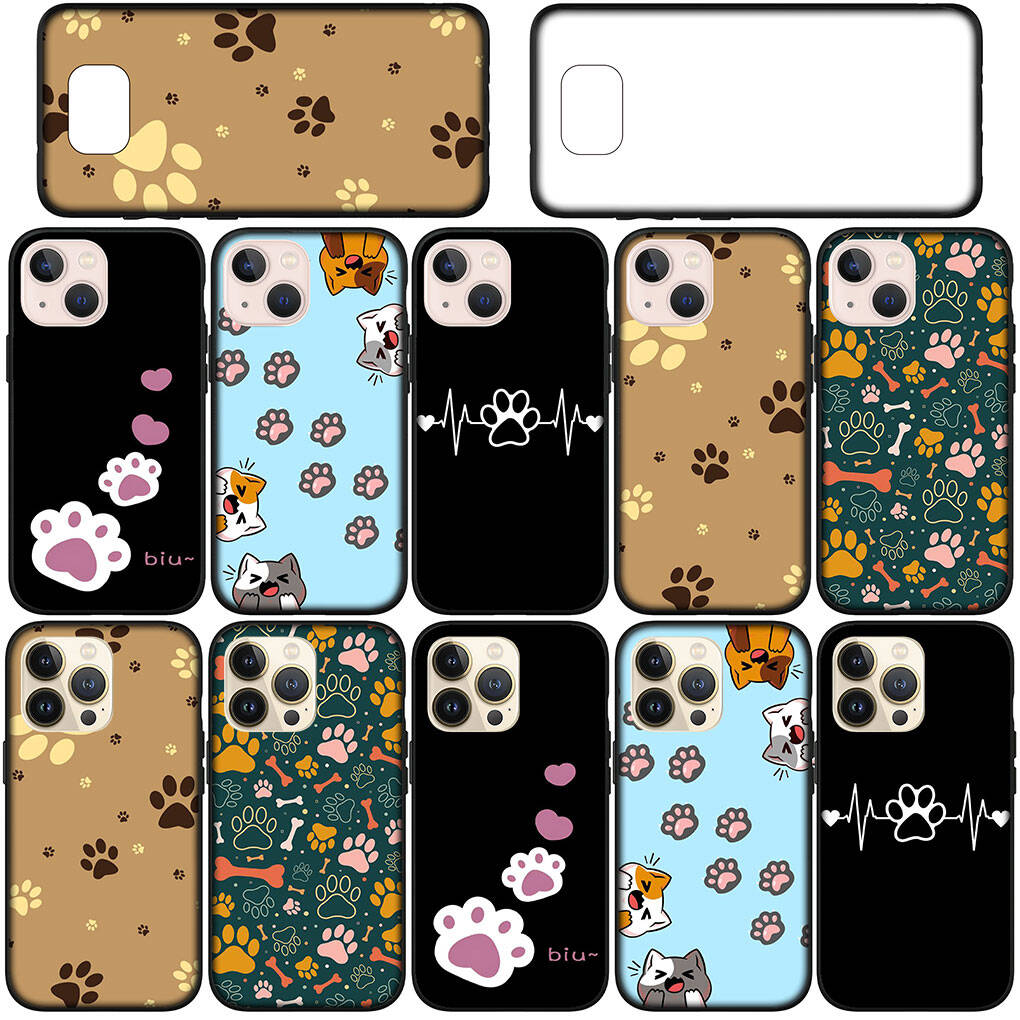 Hülle für iPhone 17 16 15 Xiaomi Poco Redmi Note 14 13 12 11 Pro Max 9 16e Samsung Galaxy S25 S24 S23 OPPO Huawei Cartoon Hund Pfote Katze Handyhülle