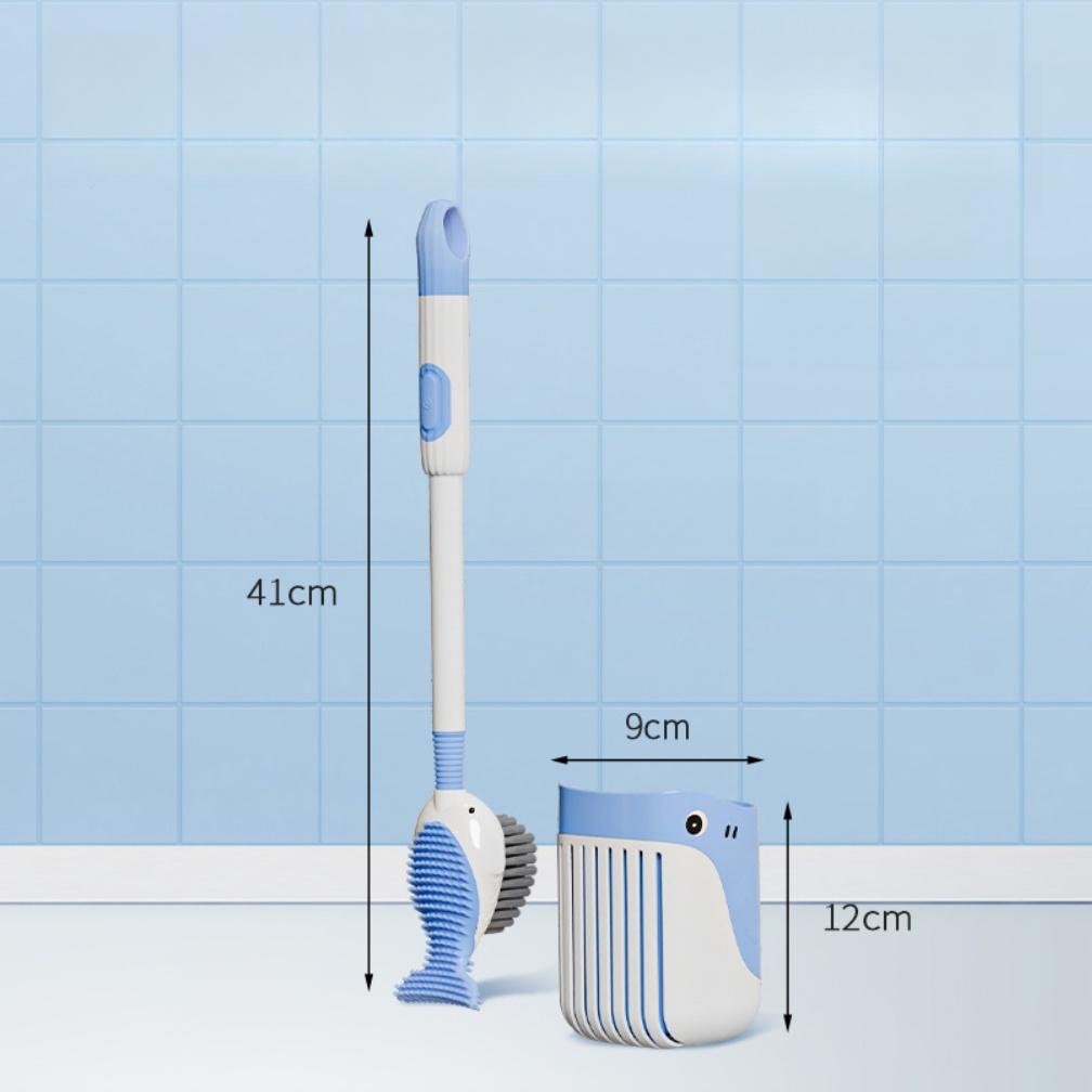 

Эффективная туалетная щетка без мертвых зон с присоской и формой кита blue