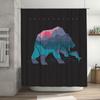 Bear Forest Mountain Silhouette Shower Curtain Nature Wildlife Animals Woodland Decor Bathroom Set Vintage Rustic Home Decor