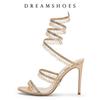 Fashion 2025 Women's New Shimmering Crystals Summer Shoes Tassel Crystal Shoes Sexy Banquet Party Twin Stiletto Women's Large Sandals