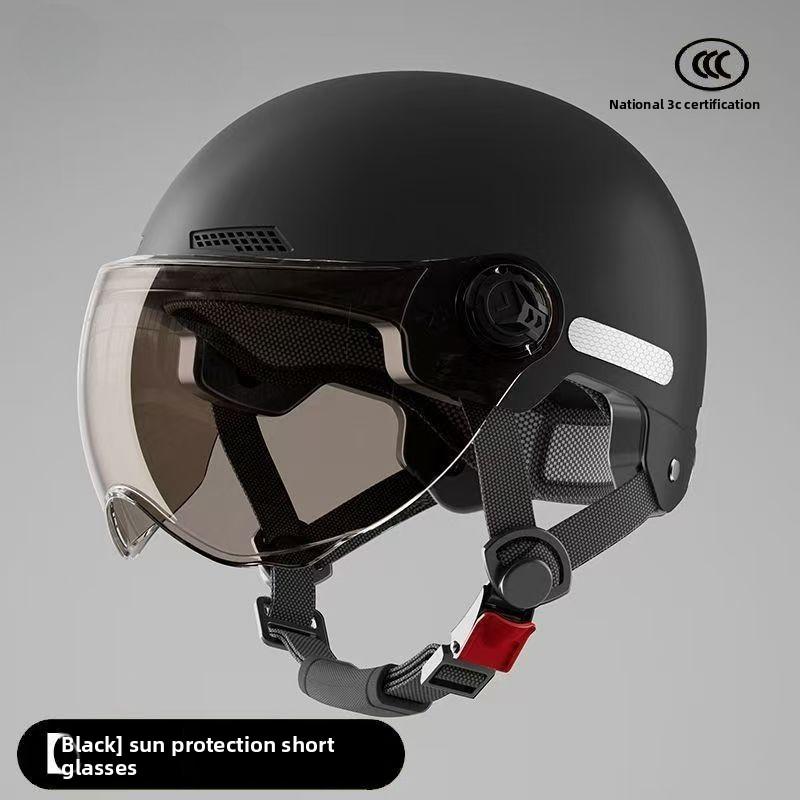 Fashion Classic Lightweight Helmet Men and Women Summer Sun Protection UV Protection Breathable Four Seasons Battery Motorcycle Half Helmet