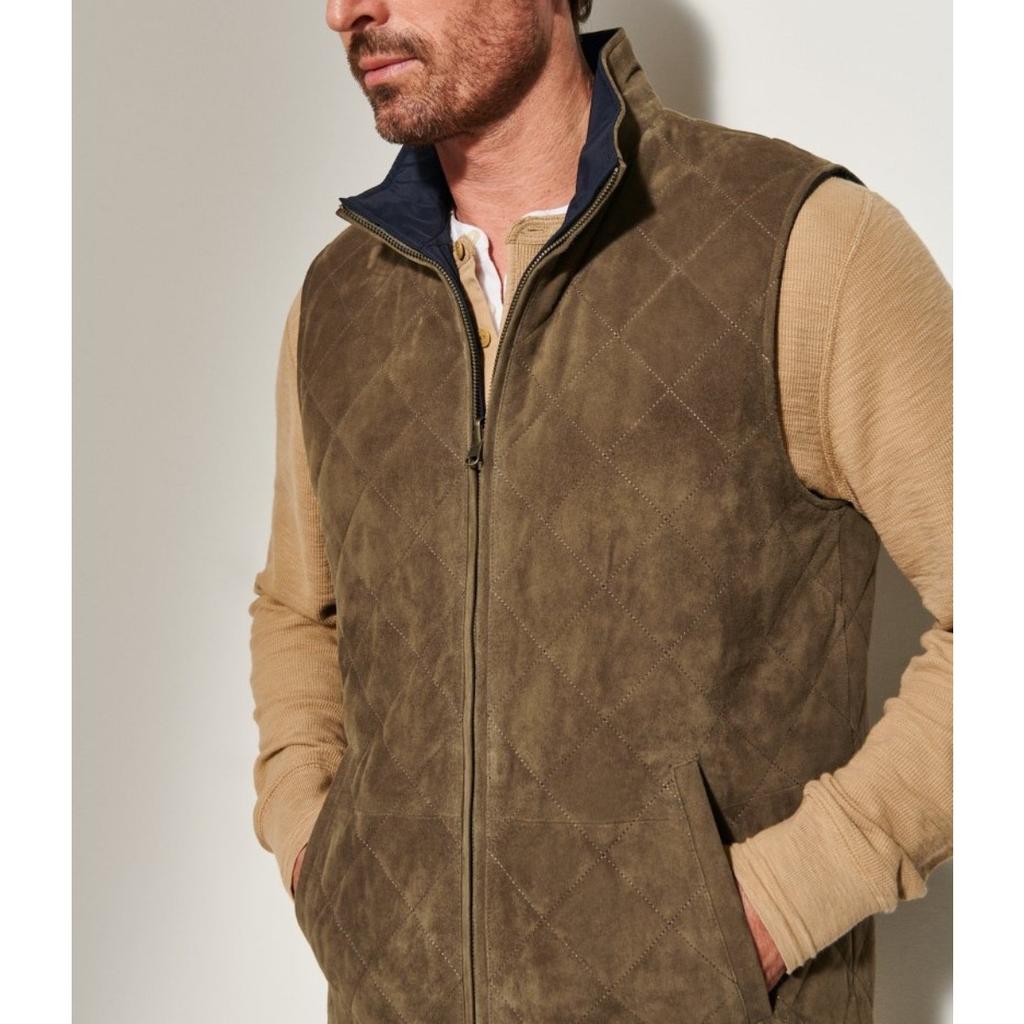 Men's Reversible Suede Leather Vest Jacket, Double Sided Waistcoat, Casual Outerwear For Autumn Winter, European American Style