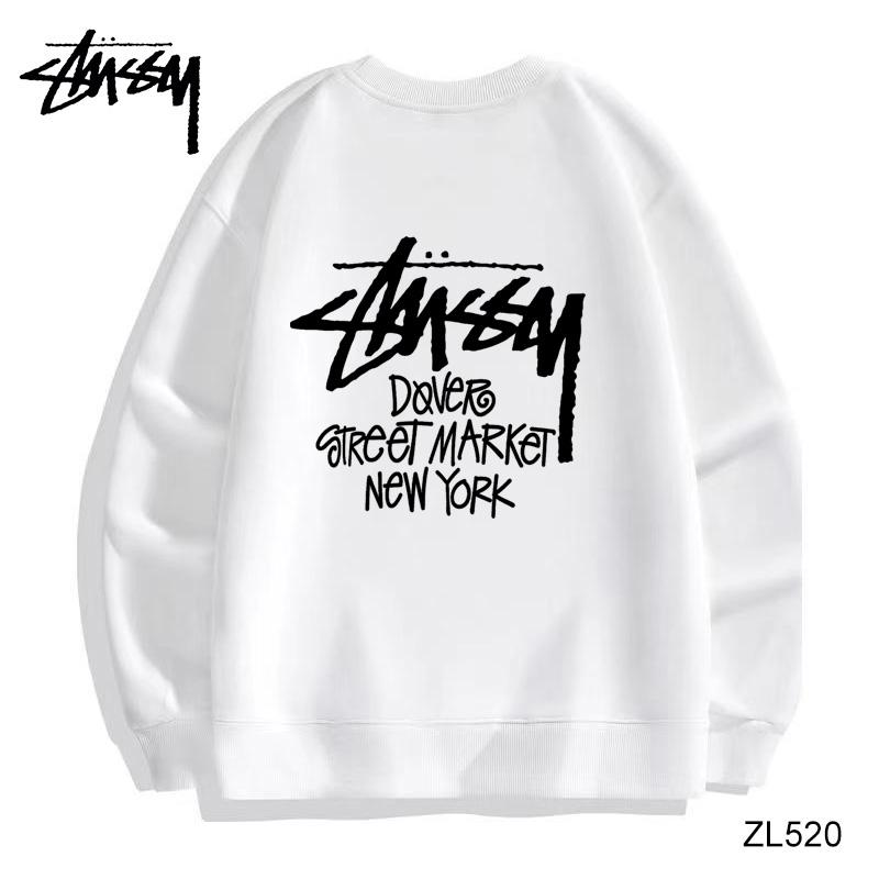 

Stussy зимний высококачественный хлопковый флисовый теплый свитер с круглым вырезом Stussy New York с принтом для пары